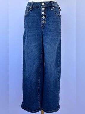 Banana Republic Factory Women’s Button Fly Jeans Wide Leg Cropped Size 27/4